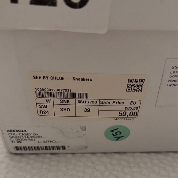 See By Chloe Women's Casey High Top Sneakers New in Box - Picture 9 of 12